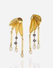 Golden Cascade Leaf Earrings - Aquadan.co